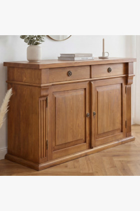 Kommode aus massivem Kiefernholz braun lackiert 125x83x45 cm